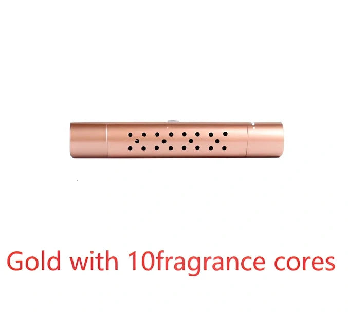 Silver aluminium alloy car vent clip-on air freshener, 83x13mm size, 46g, with replaceable fragrance cores