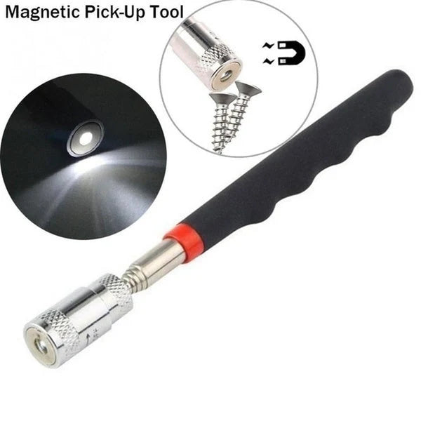 LED Magnetic Pick Up Tool with telescopic shaft and LED light for retrieving small metal parts