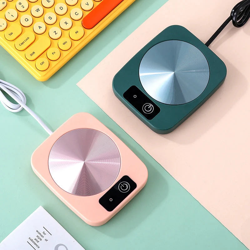 Electric tea water heating pad with heat-resistant glass surface, keeping beverages warm