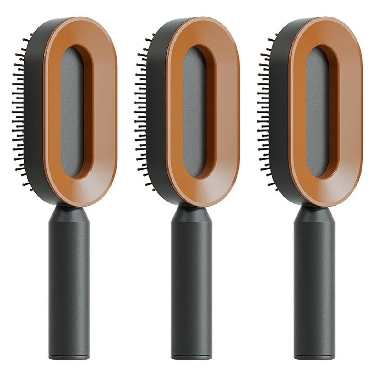 3D Air Cushion Hair Brush in elegant white, showcasing wide comb teeth and ergonomic handle