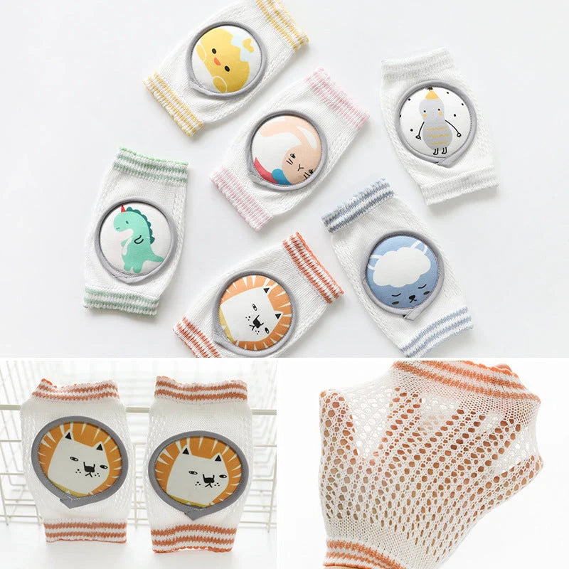 Children's combed cotton knee pads with large mesh design for breathable comfort