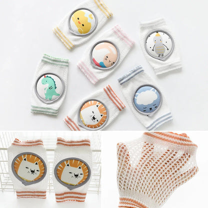 Children's combed cotton knee pads with large mesh design for breathable comfort