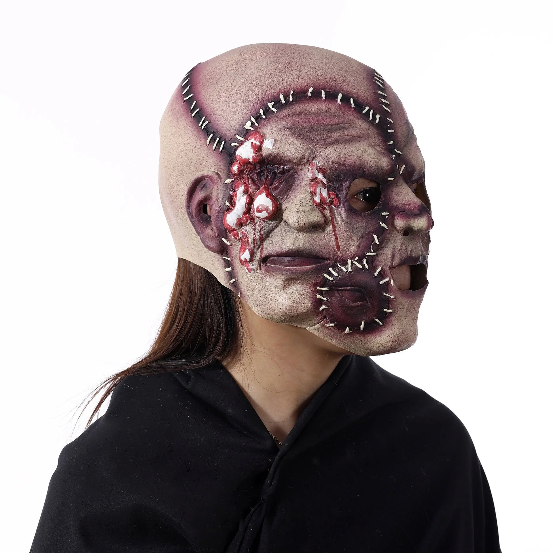 Three-sided grimace horror mask made from 100% natural latex for Halloween and cosplay