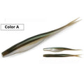 TPR Luer Soft Lure 6 G12cm two-tone fishing bait set with 5 pieces per pack on a neutral background