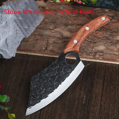 Forged small kitchen knife with anti-rust molybdenum vanadium steel blade and rosewood handle
