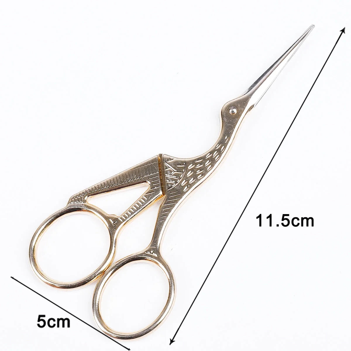 Stainless steel retro scissors in crane shape for precise cutting, available in multiple colours