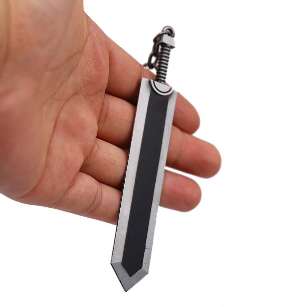 Sword Wind Legend black zinc alloy keychain pendant measuring 2.0x12 cm on a plain background