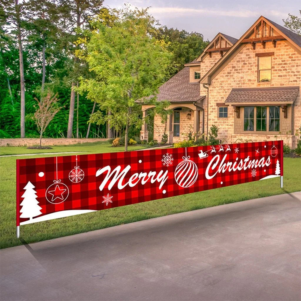 Christmas Letters Banner Decorative Flag with durable Oxford cloth material