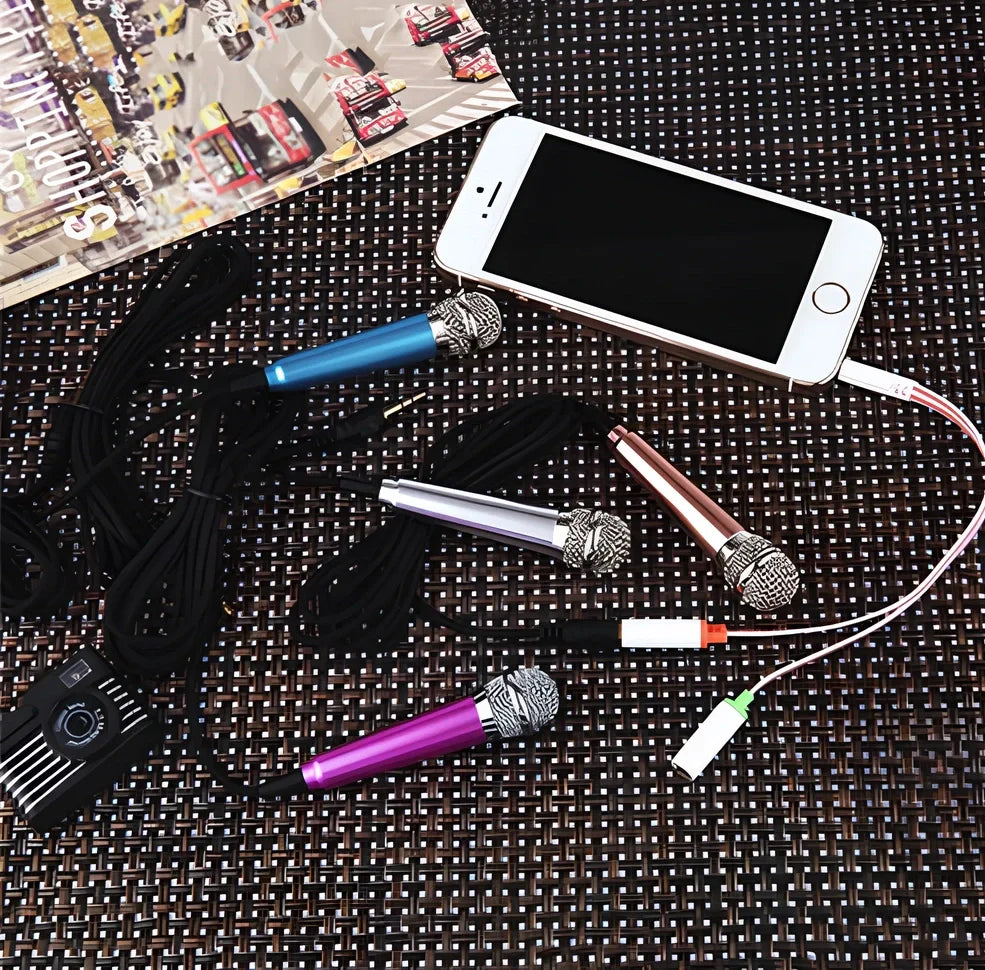 Blue omnidirectional headset microphone with 145m cable for mobile phone recording, wired single unit