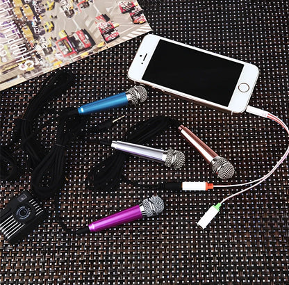 Blue omnidirectional headset microphone with 145m cable for mobile phone recording, wired single unit