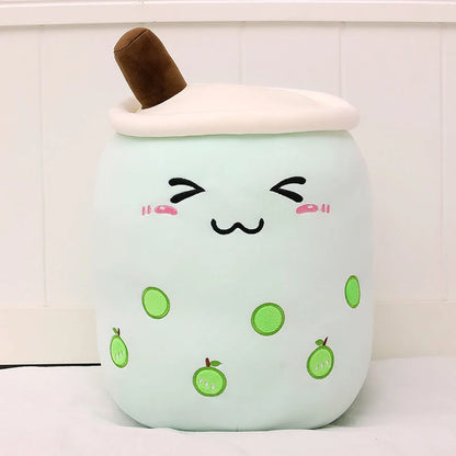 Strawberry Milk Tea Plush Boba Cup Toy in various colours and sizes