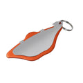 Mountain bike disc brake pads in black and orange with scratch-resistant metal construction