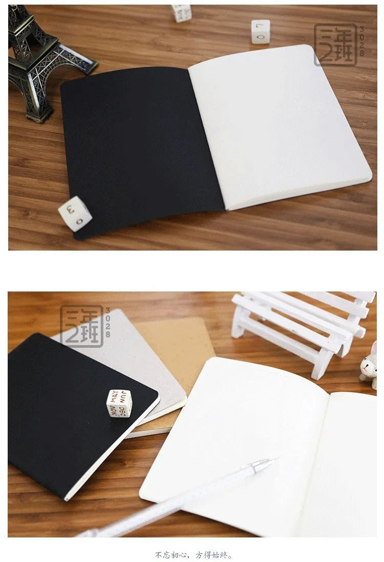 Retro graffiti sketchbook with plain blank pages in black cover, showing 102x142mm size and binding car line construction
