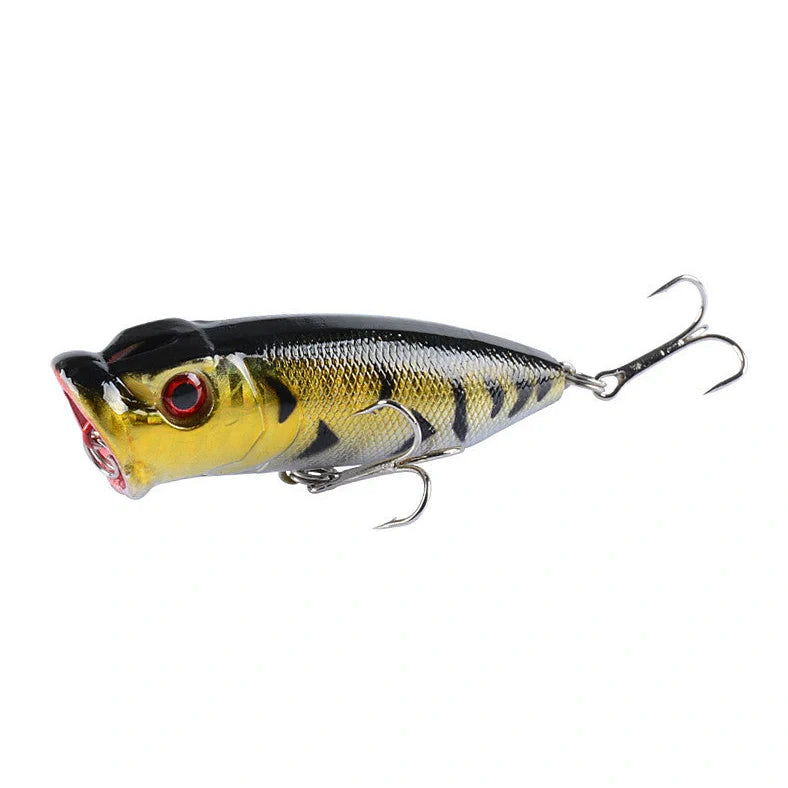 Bionic fishing lure measuring 6.5cm with 6# hooks for surface fishing applications