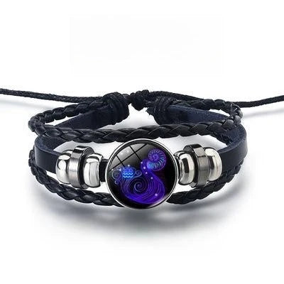 12 Constellations Luminous Bracelet glowing in the dark with punk style design