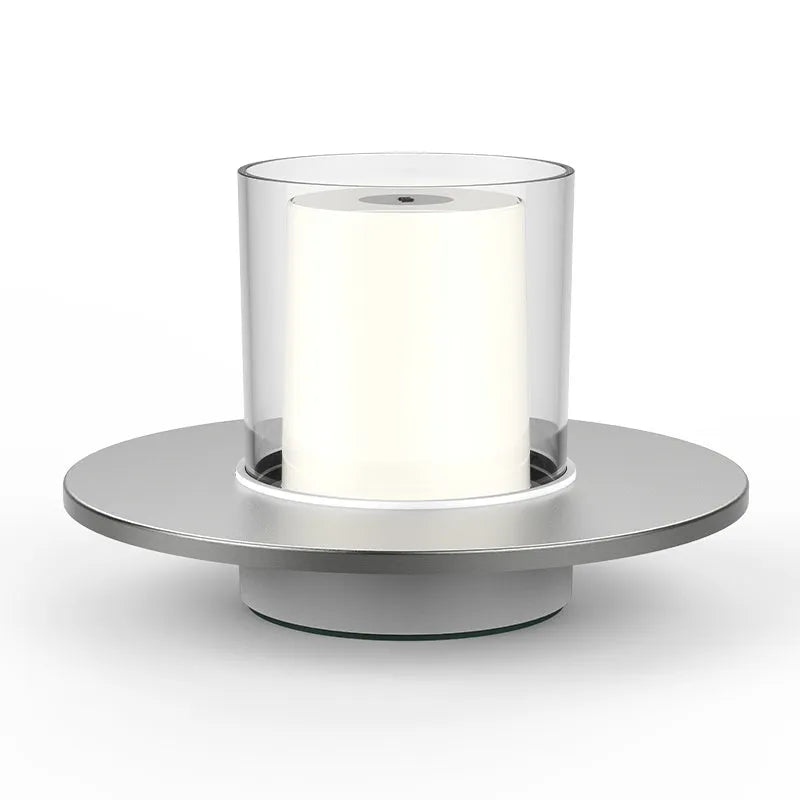 Bar table lamp candle light gold finish with warm glow on a table