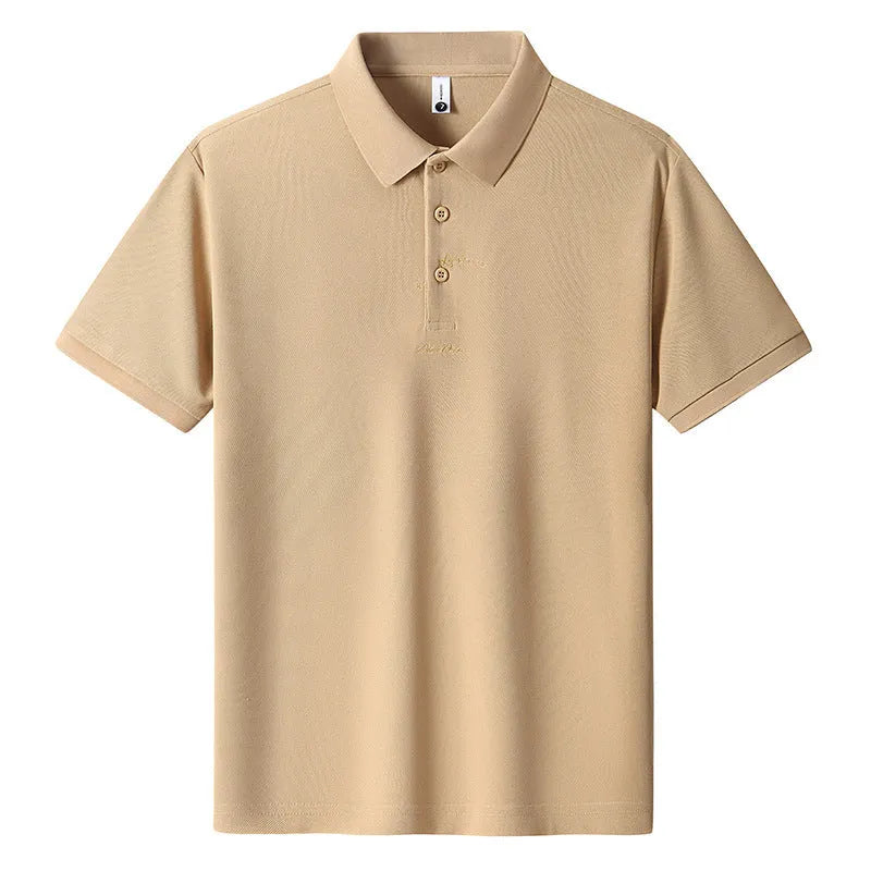 Men's loose fit cotton T-shirt with a casual letter print, shown in multiple colour options.