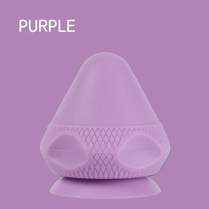 Green silicone massage cone with suction cup, measuring 62mm by 75mm for muscle relief