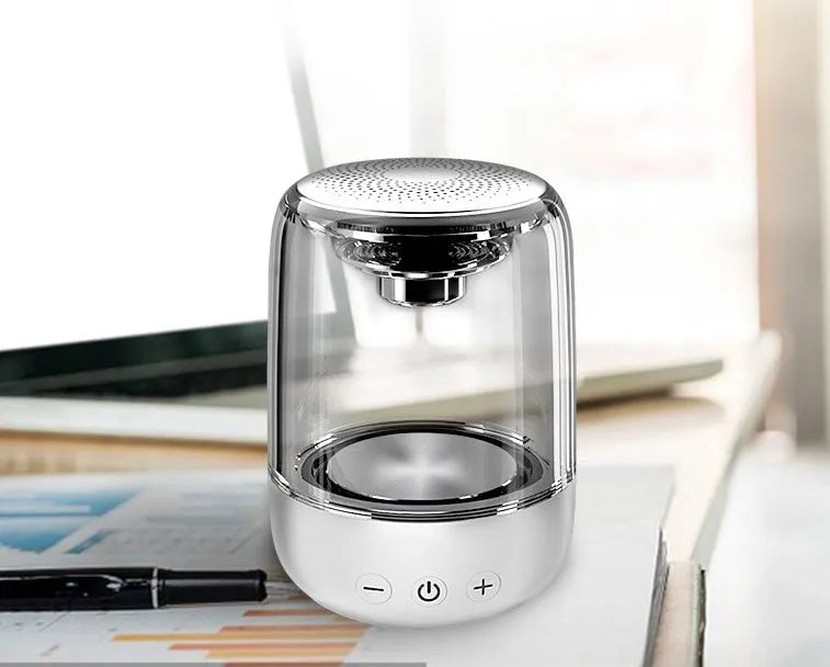C7 portable Bluetooth speaker with powerful bass and variable color LED light in black