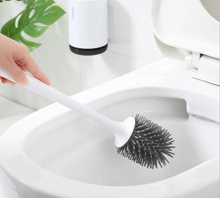 Non-stick Hair Soft Plastic Brush Head Toilet with durable TPR bristles