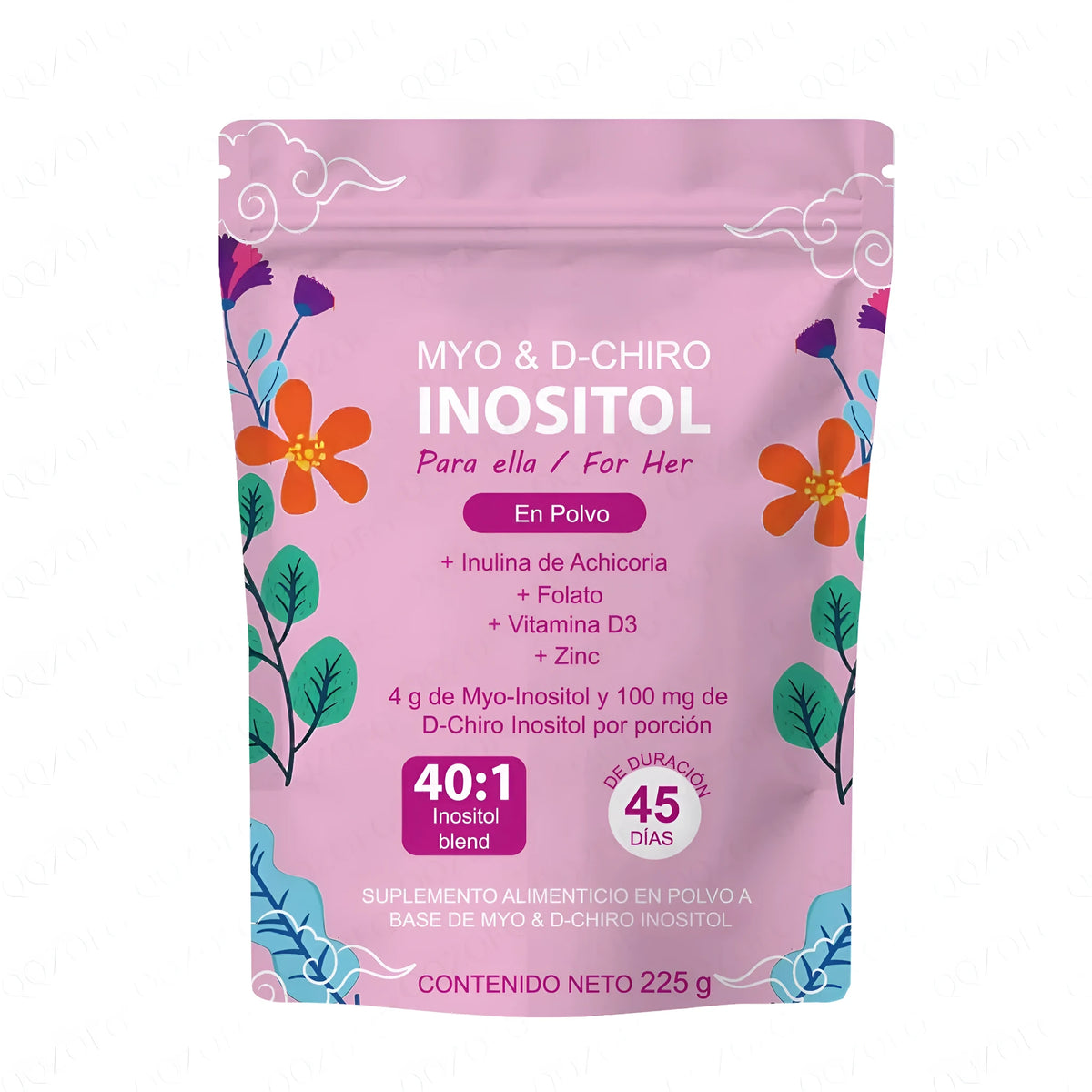 225g container of female inositol powder for hormonal balance supplement