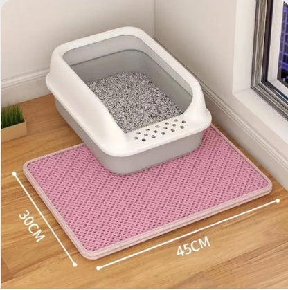Double layer cat litter mat in various colours and sizes, designed to reduce litter tracking