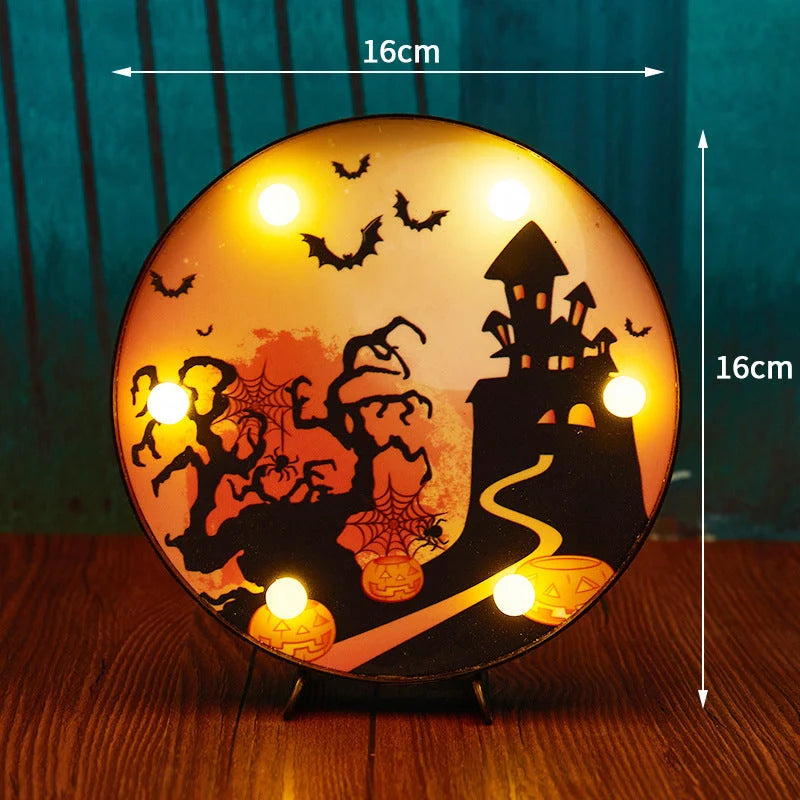 Halloween LED light decorations in pumpkin, ladybug, and bat designs