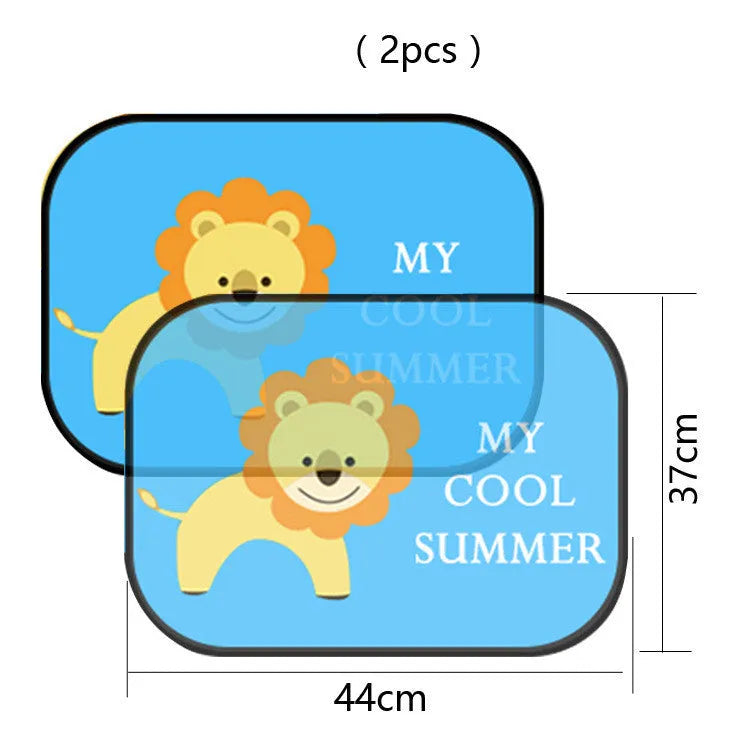 Electrostatic adsorption nylon mesh car side window sunshade shown in one of four available size pairs.