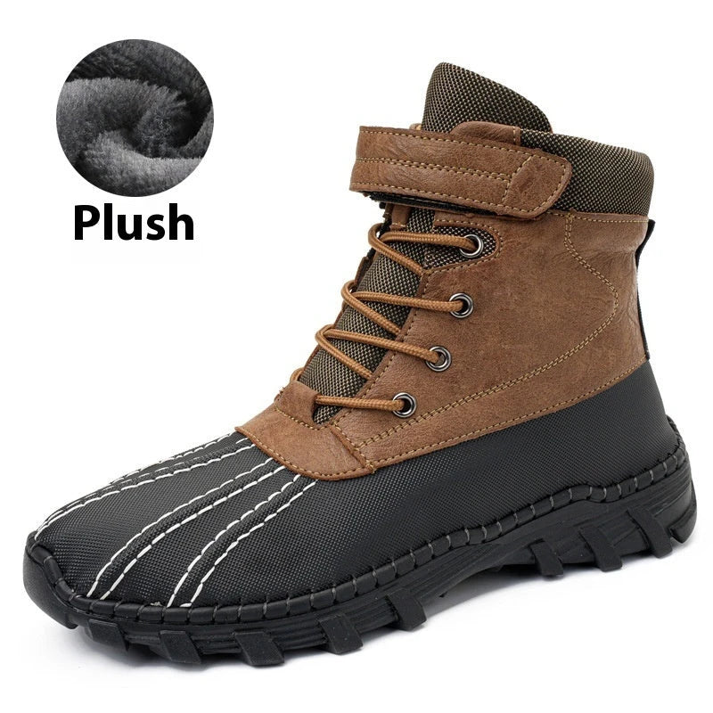 Warm and stylish fleece-lined winter boots in various colors and sizes, designed for cold-weather comfort and traction