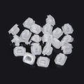 BMW E39 E38 interior trim clips showing 17.3mm plastic fasteners with peach wood pattern