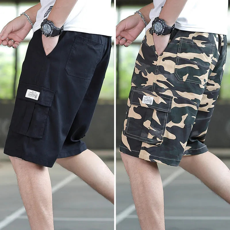 Men's loose fit trousers in army green colour, showing Korean style casual design.