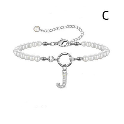 2024 personalised initial pearl bracelet for women with toggle clasp