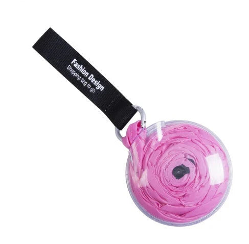 Disc folding portable shopping bag in vibrant colours, compact and eco-friendly