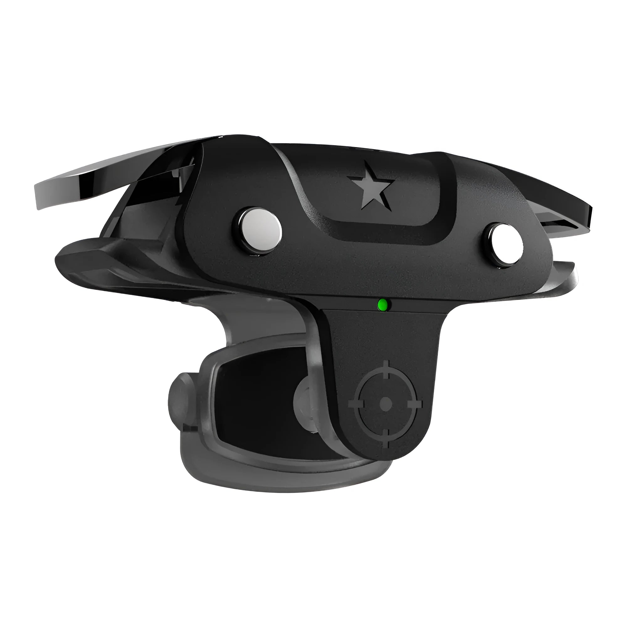 Black F5 mobile phone game controller measuring 5 by 2.5 by 2.96 centimetres