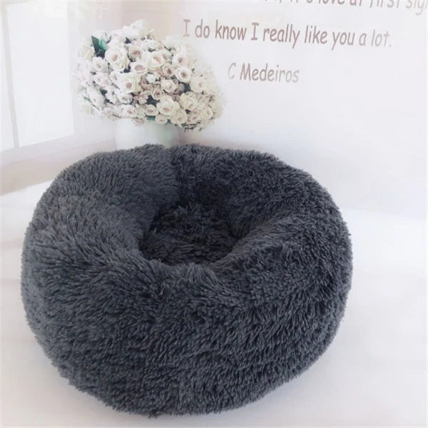 Round long hairy cat mattress in various colours and sizes for pet comfort