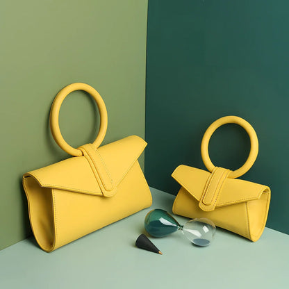 Women's one shoulder diagonal bag in rose red with small pocket, two-layer cowhide, 22x18 cm size