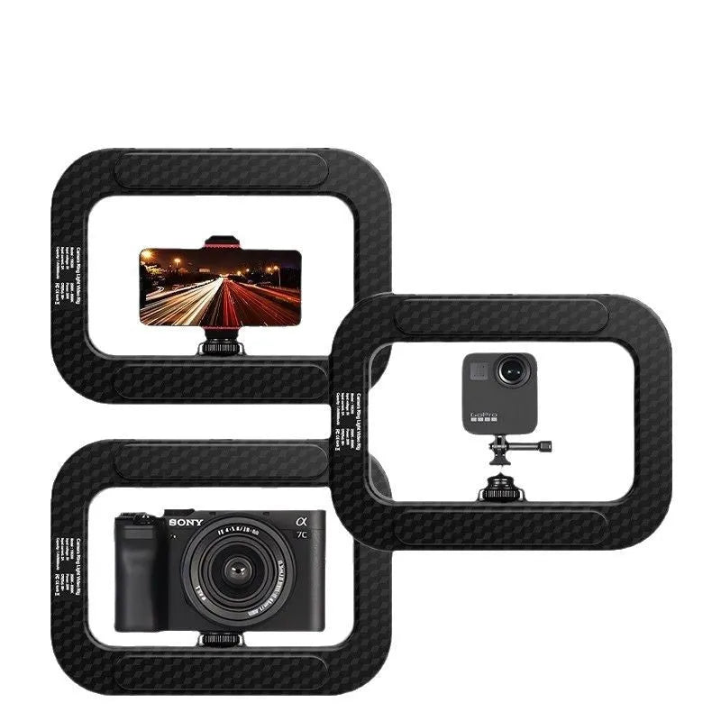 Mobile phone fill-in light kit with rechargeable lamp, desktop bracket, and phone holder for live broadcasting
