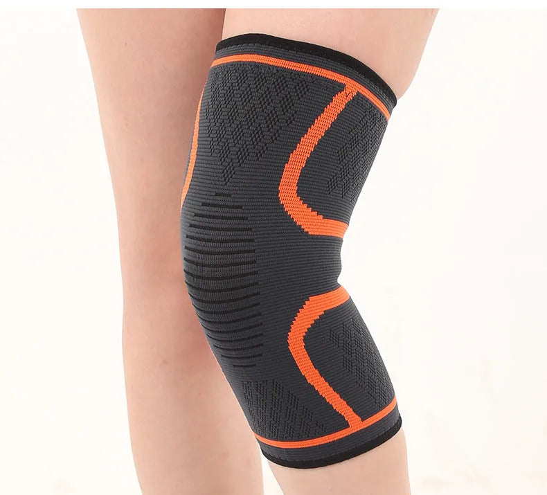 Double corrugated non-slip sports kneecap in stretch nylon for basketball and running