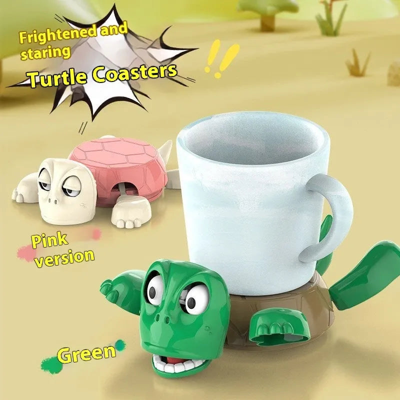 ABS plastic turtle-shaped coaster for heat insulation in a choice of four colours.