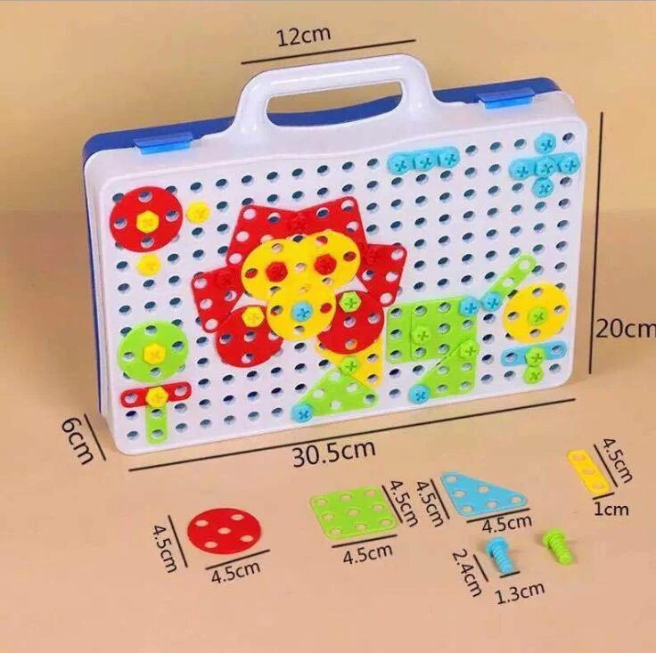 Creative Building Kits Educational Blocks Sets with safe plastic power drill for children