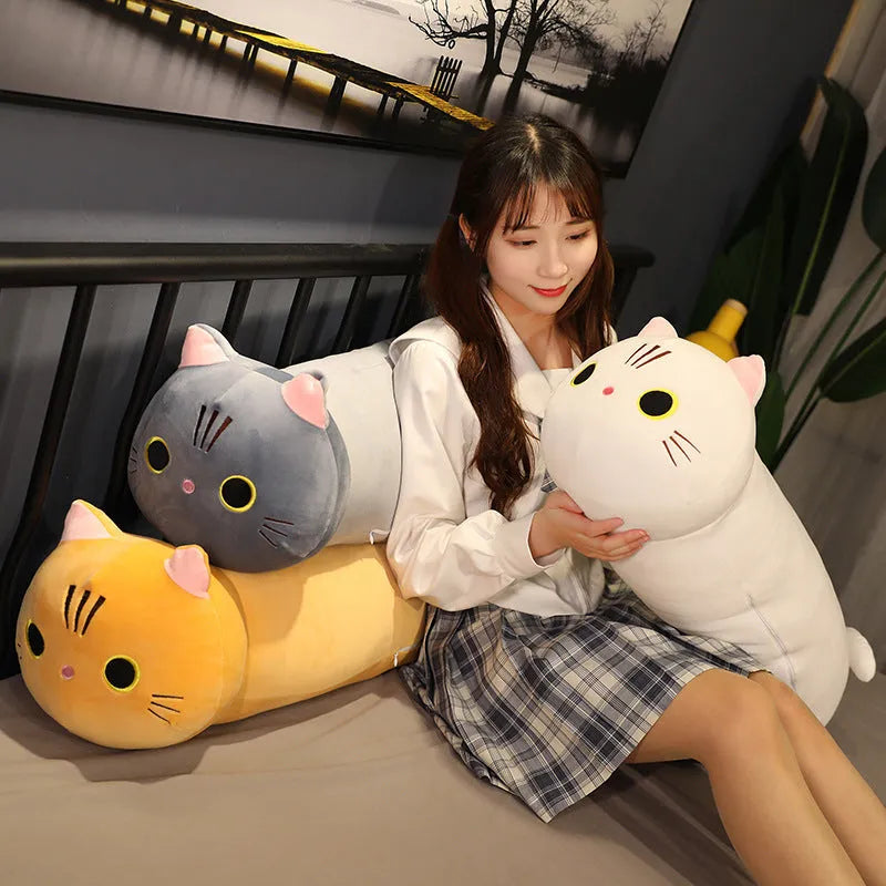Large cartoon cat plush toy stuffed doll animal pillow cushion in multiple size and colour options