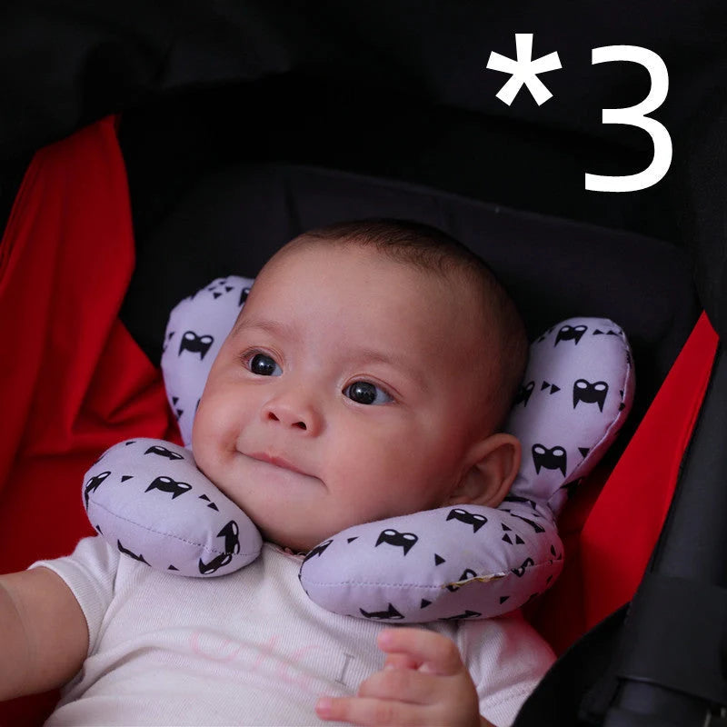 U-shaped baby head support pillow in various styles for car safety seats