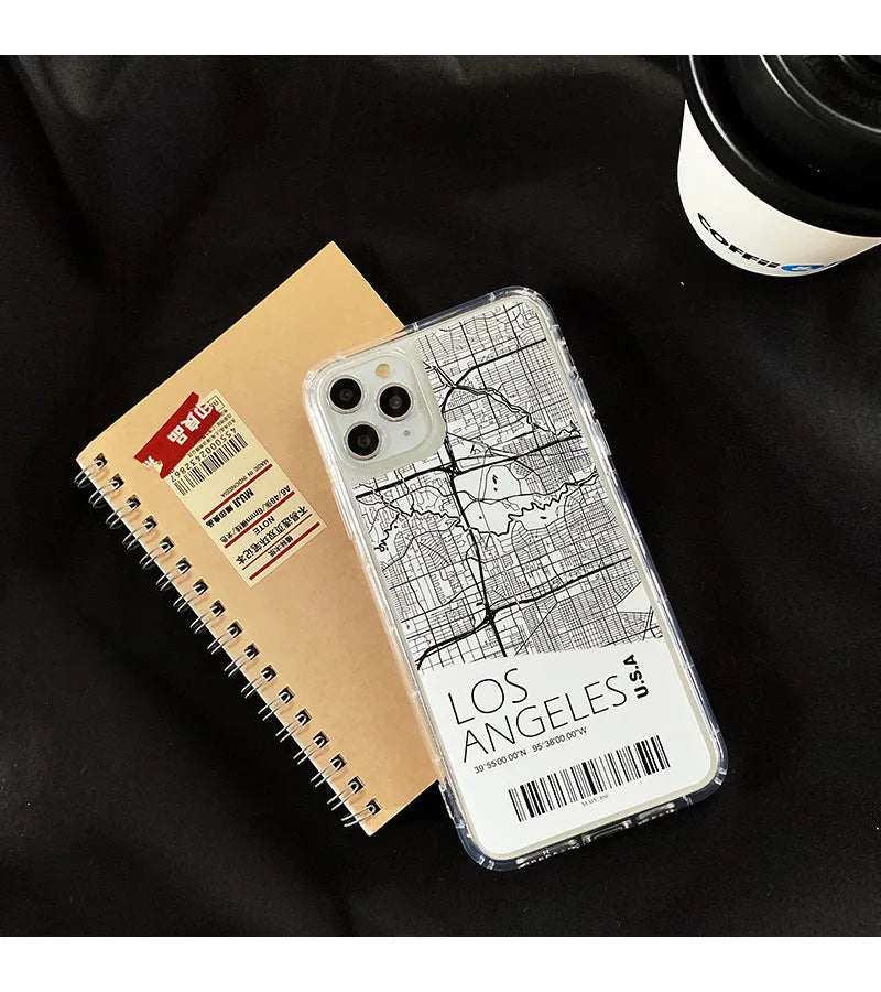 City street striped TPU phone case back cover for iPhone in Los Angeles colourway