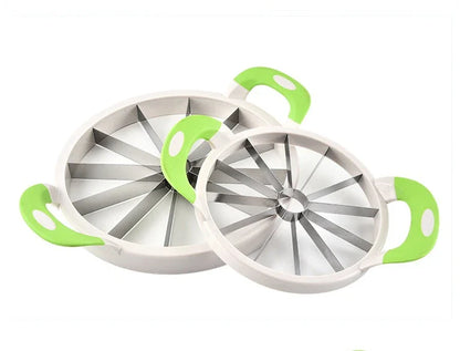 Premium stainless steel watermelon slicer with sharp blades and non-slip handles for easy and safe watermelon cutting