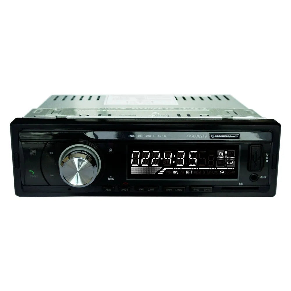 EZONETRONICS car stereo receiver with Bluetooth, FM radio, USB, SD card, and auxiliary inputs