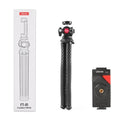 Black octopus leg mobile phone tripod extended to 360mm with adjustable phone clip