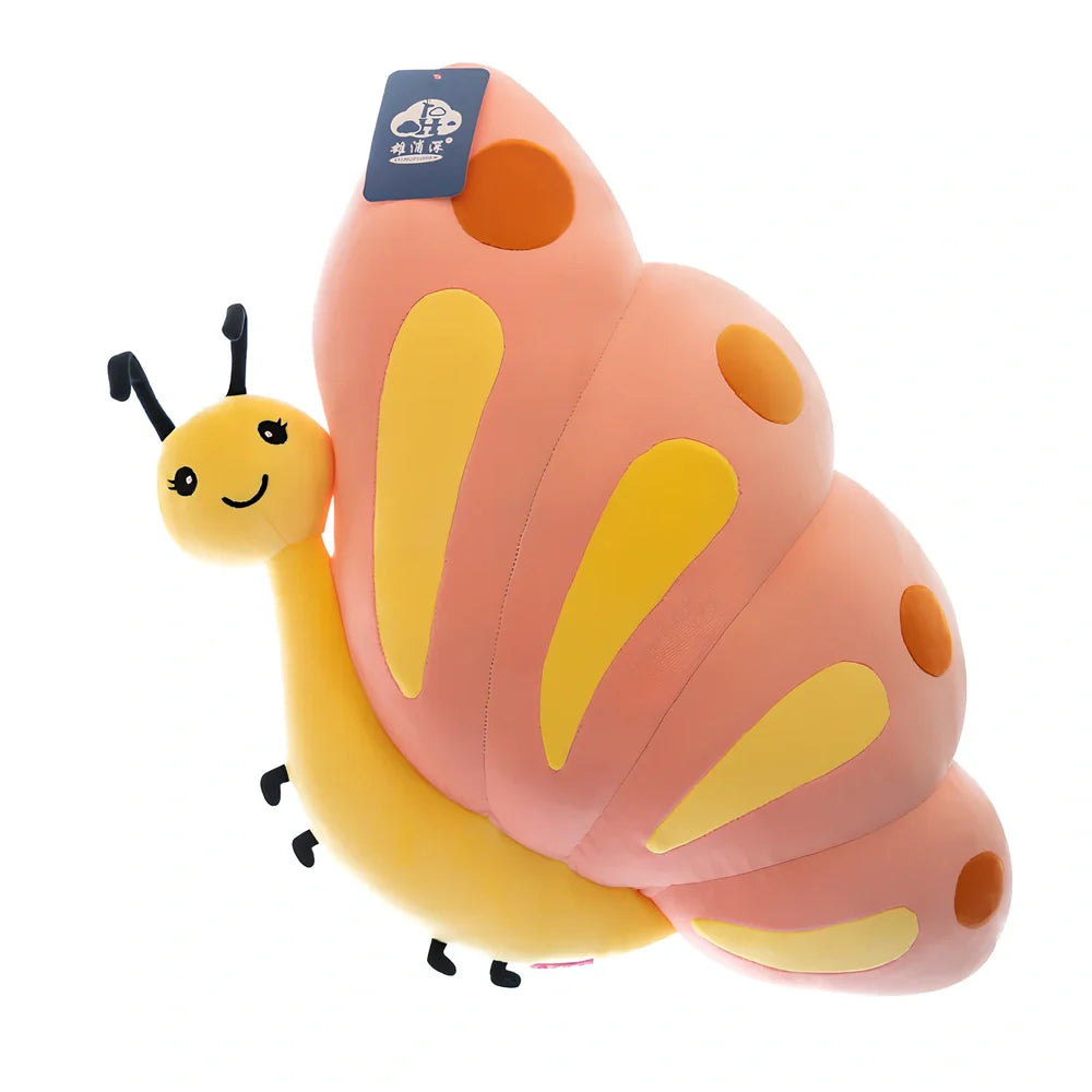 Blue or pink butterfly plush toy, 50cm height with down cotton filling for children's play