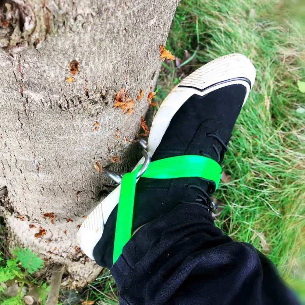 Tree climbing artifact non-slip feet in 304 stainless steel with sharp claws and fastening straps