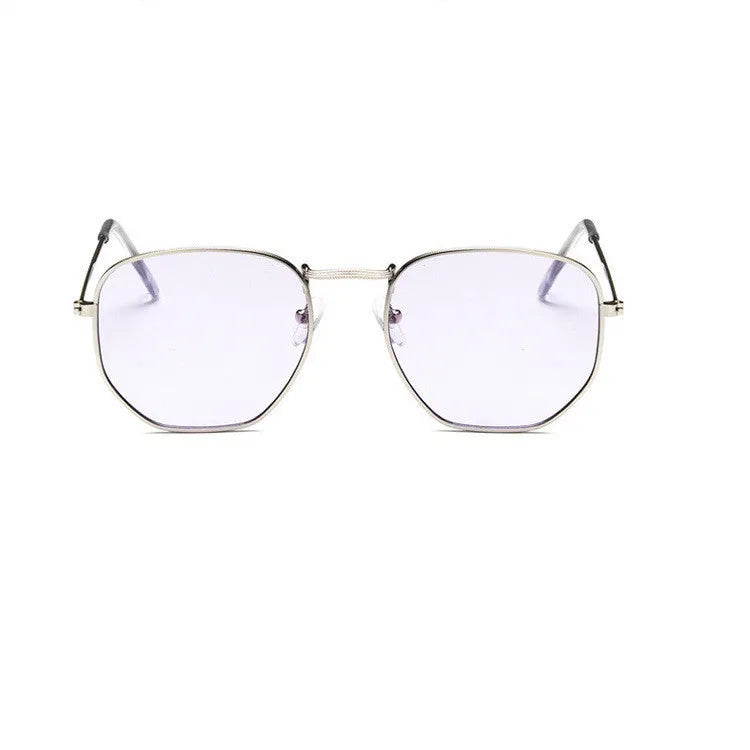 Retro street sunglasses with gold frame and transparent yellow resin lenses