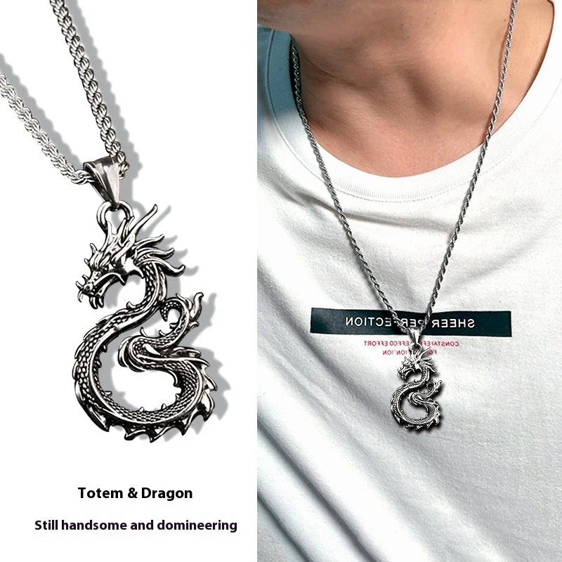 Dragon Sword Pendant Necklace with unique designs and titanium steel chain